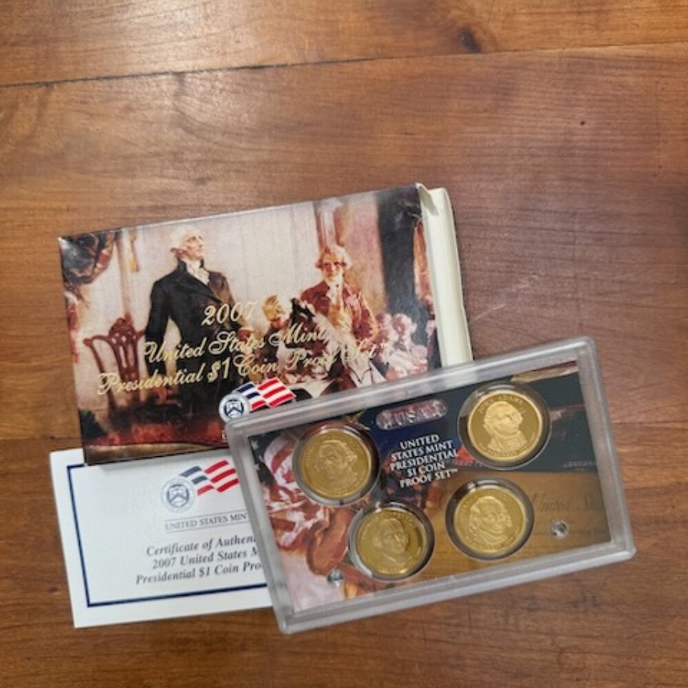 2007 US Mint Presidential $1 Coin Proof Set, 4 coins, Original Official …